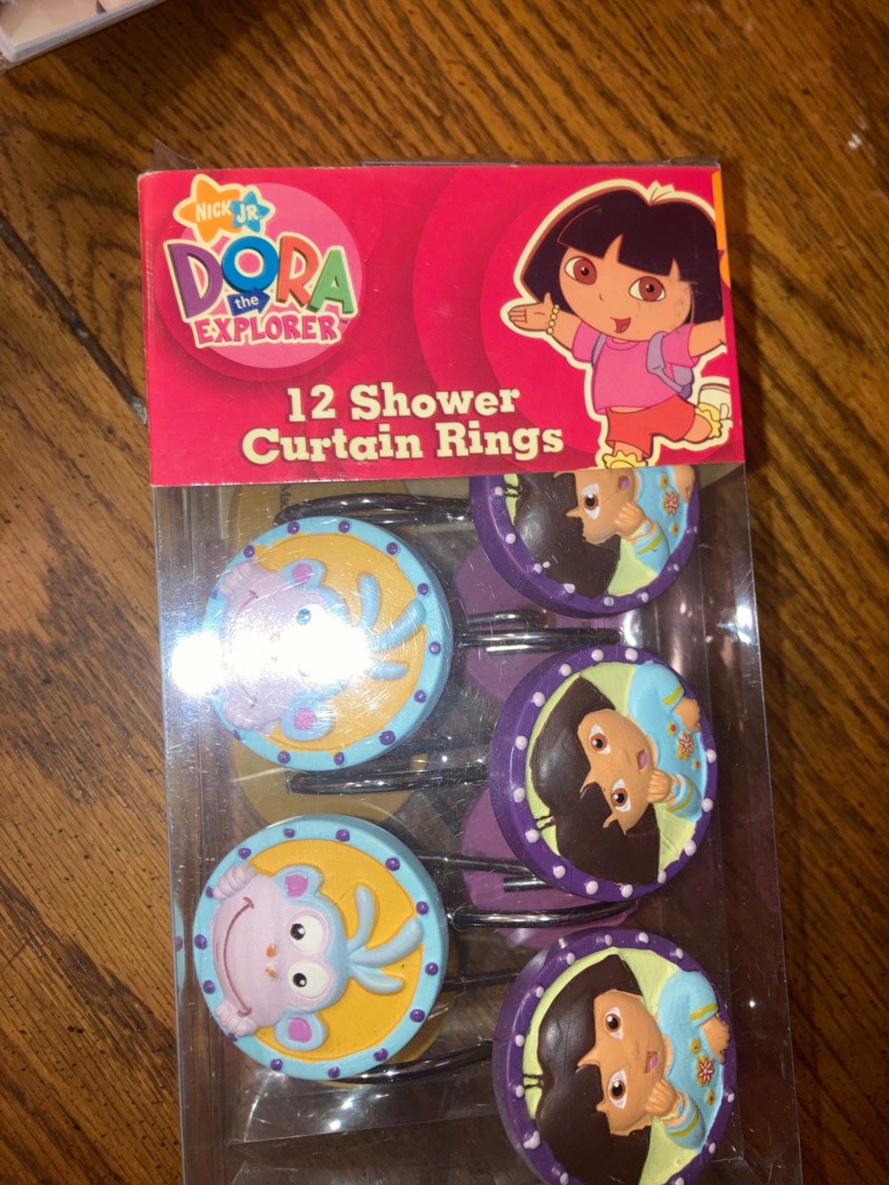 Disney Dora the Explorer  Shower Curtain Hooks - Set of 12 - NIB